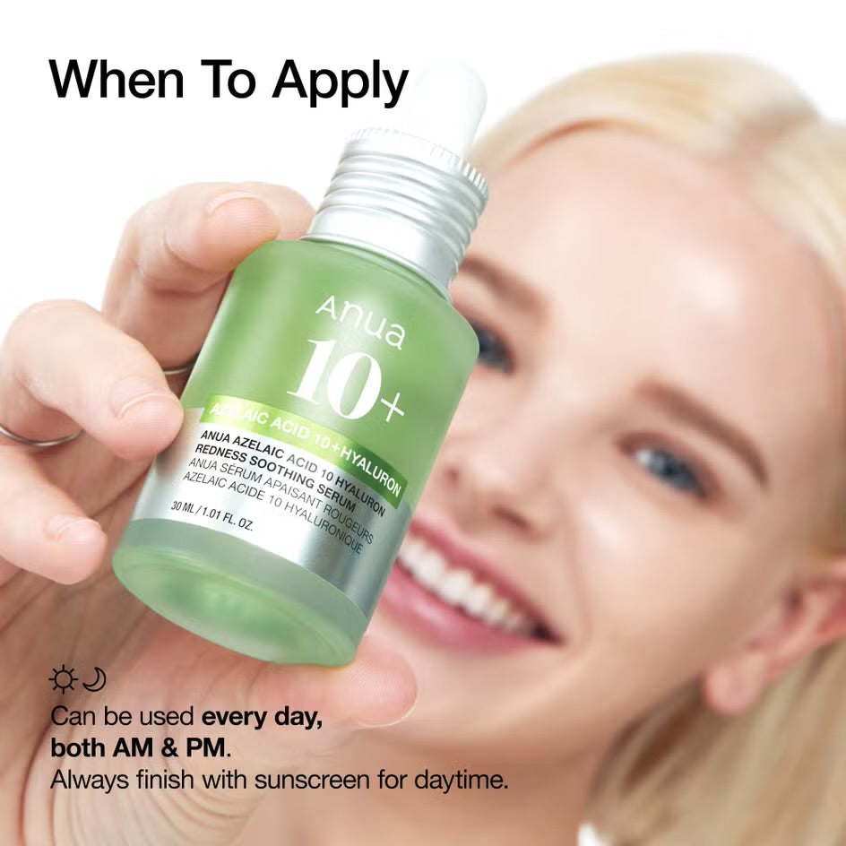 Anua Azelaic Acid 10% Hyaluron Redness Soothing Facial Serum for Sensitive Skin - 30ml