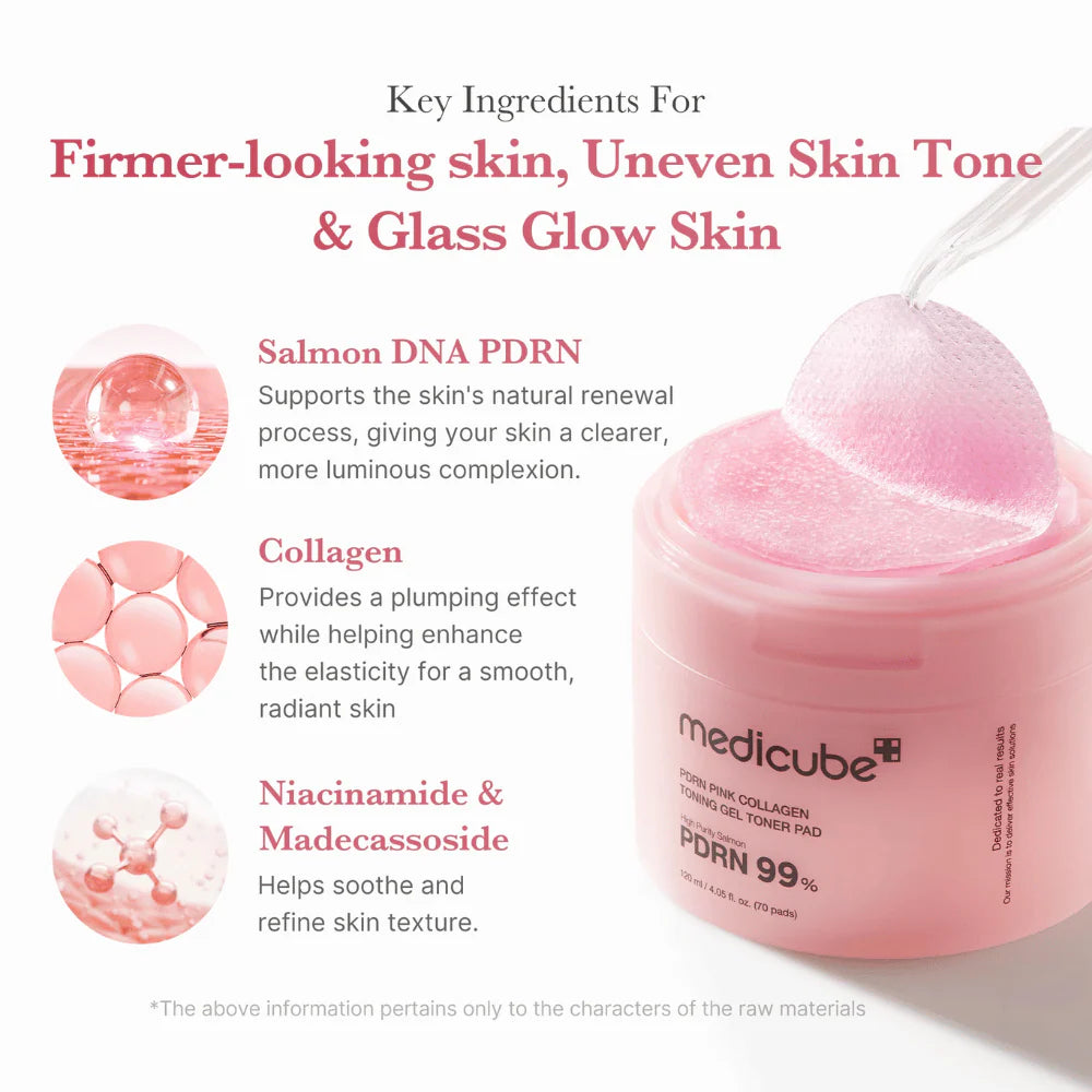 Medicube Pdrn Pink Collagen Toning Gel Toner Pad (70 Pads)
