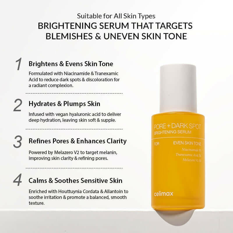 Celimax Pore+Dark Spot Brightening Serum 30ml - Brightening Serum For Pores And Dark Spots