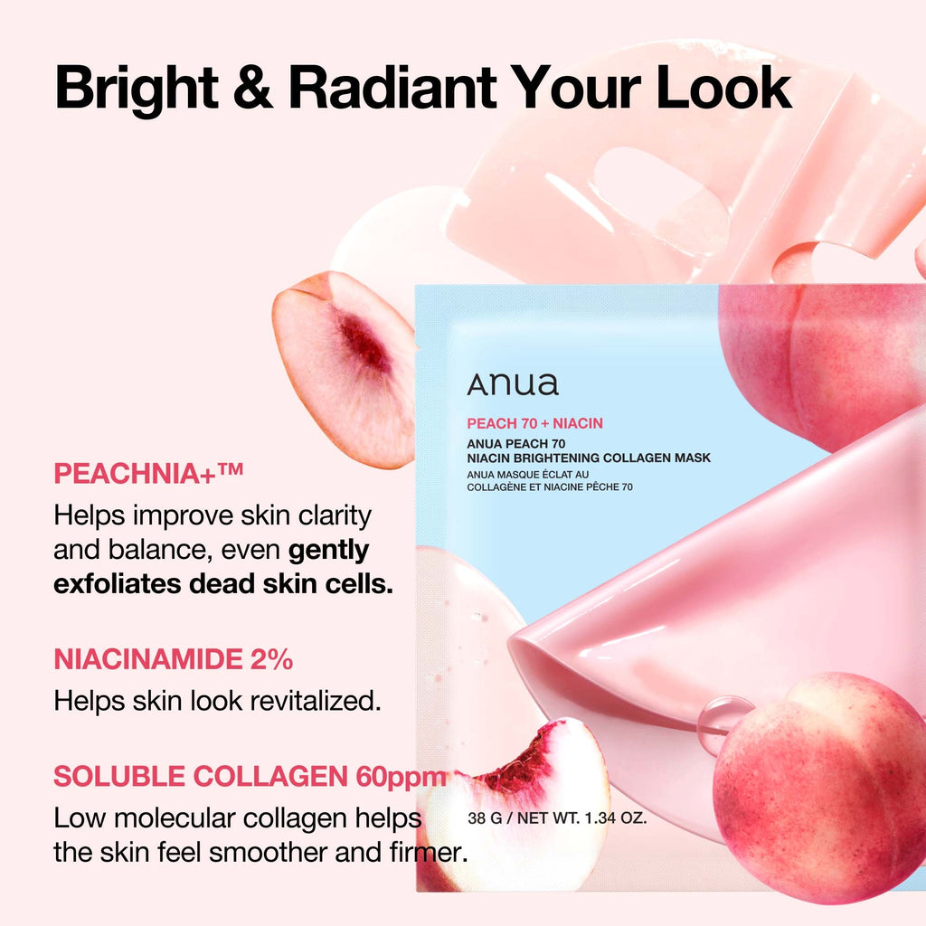 Anua Peach 70+ Niacin Brightening Collagen Mask (1pc)