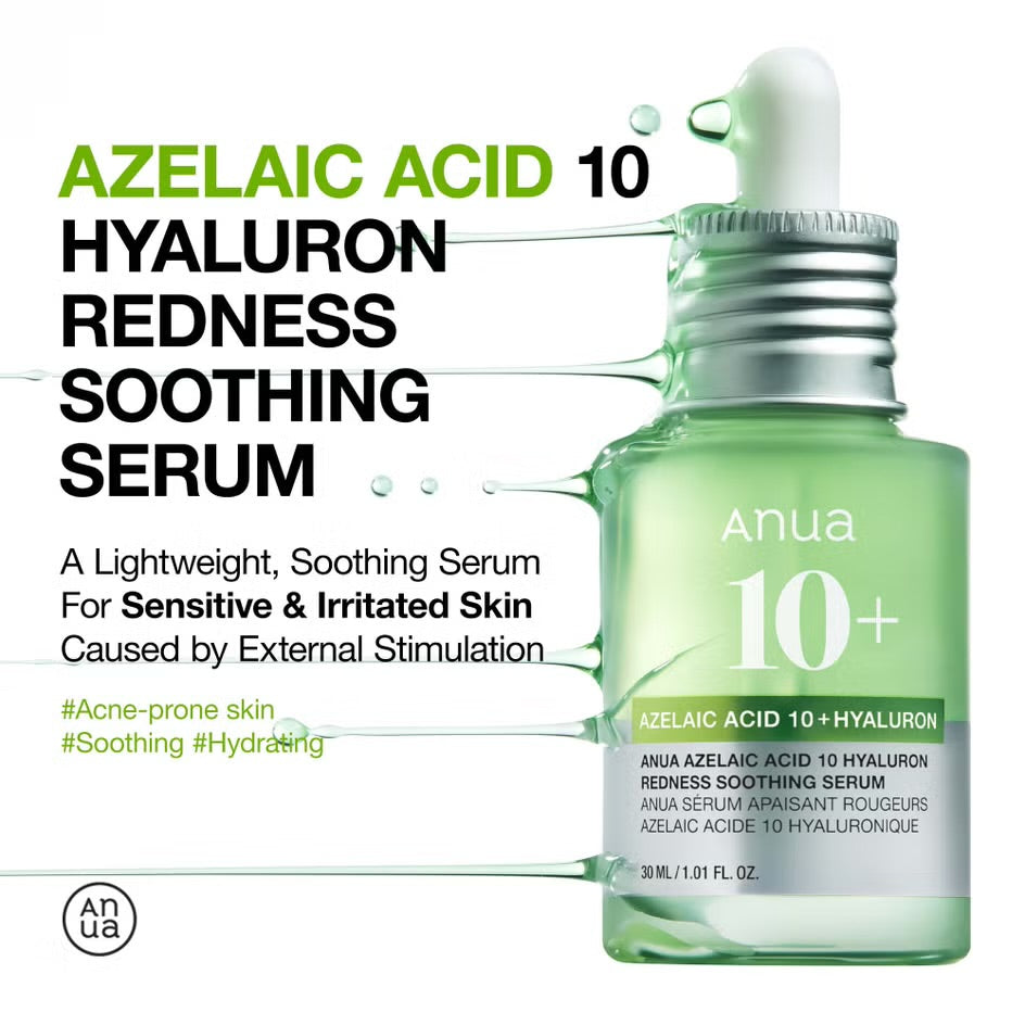 Anua Azelaic Acid 10% Hyaluron Redness Soothing Facial Serum for Sensitive Skin - 30ml