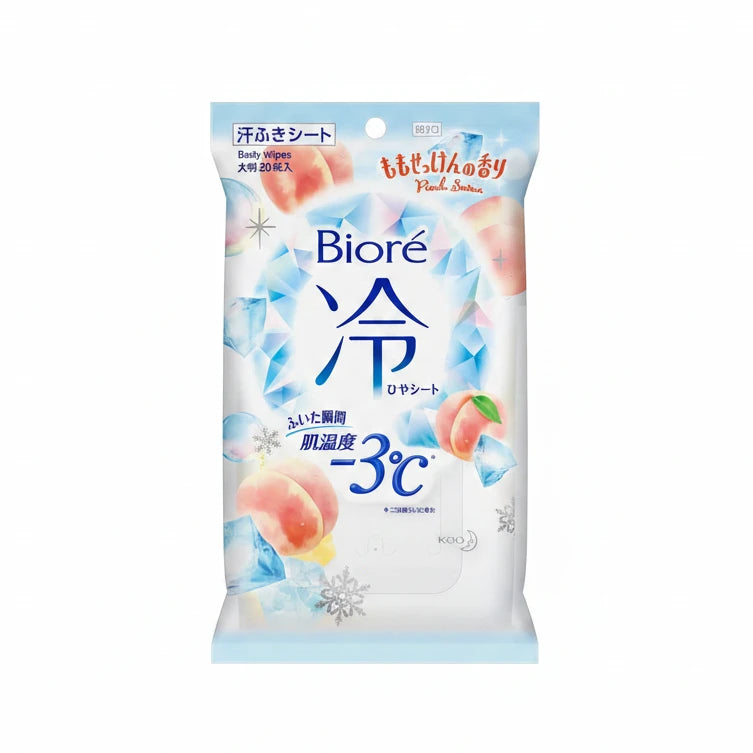 Kao - Biore Cooling Body Wipes (Peach) - 20 sheets