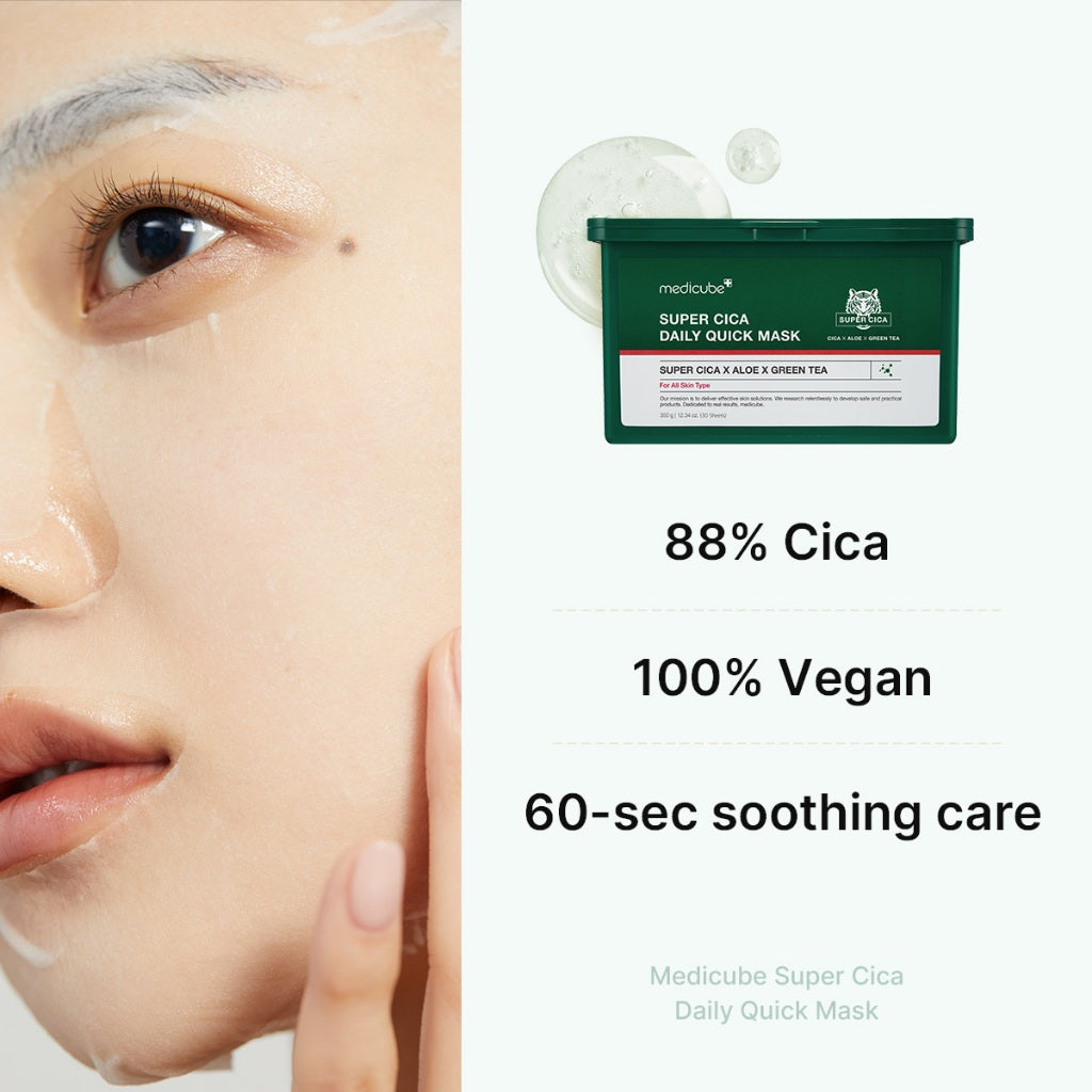 Medicube Super Cica Soothing Face Mask Daily Quick Mask - (30pc)