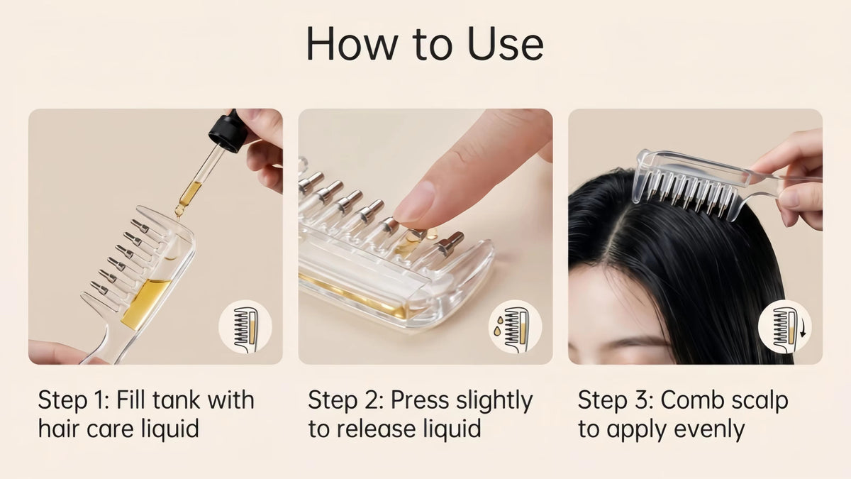 Kibodi Scalp & Hair Oil Serum Applicator comb