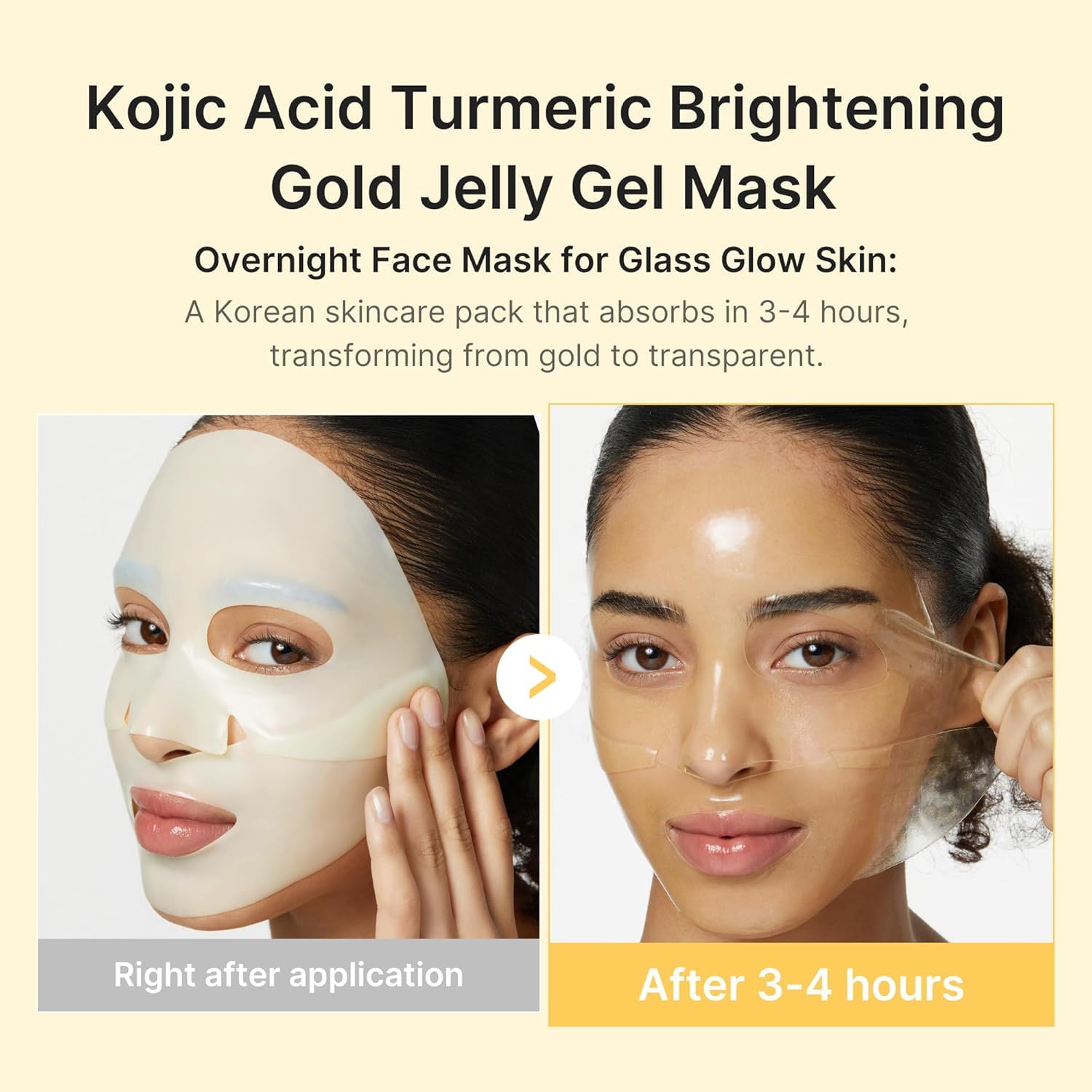 Medicube Kojic Acid Turmeric Brightening Gold Jelly Gel Mask Overnight Face (4pc)