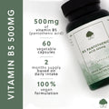 Vitamin B5 Pantothenic Acid 500mg - 60 Vegan Capsules