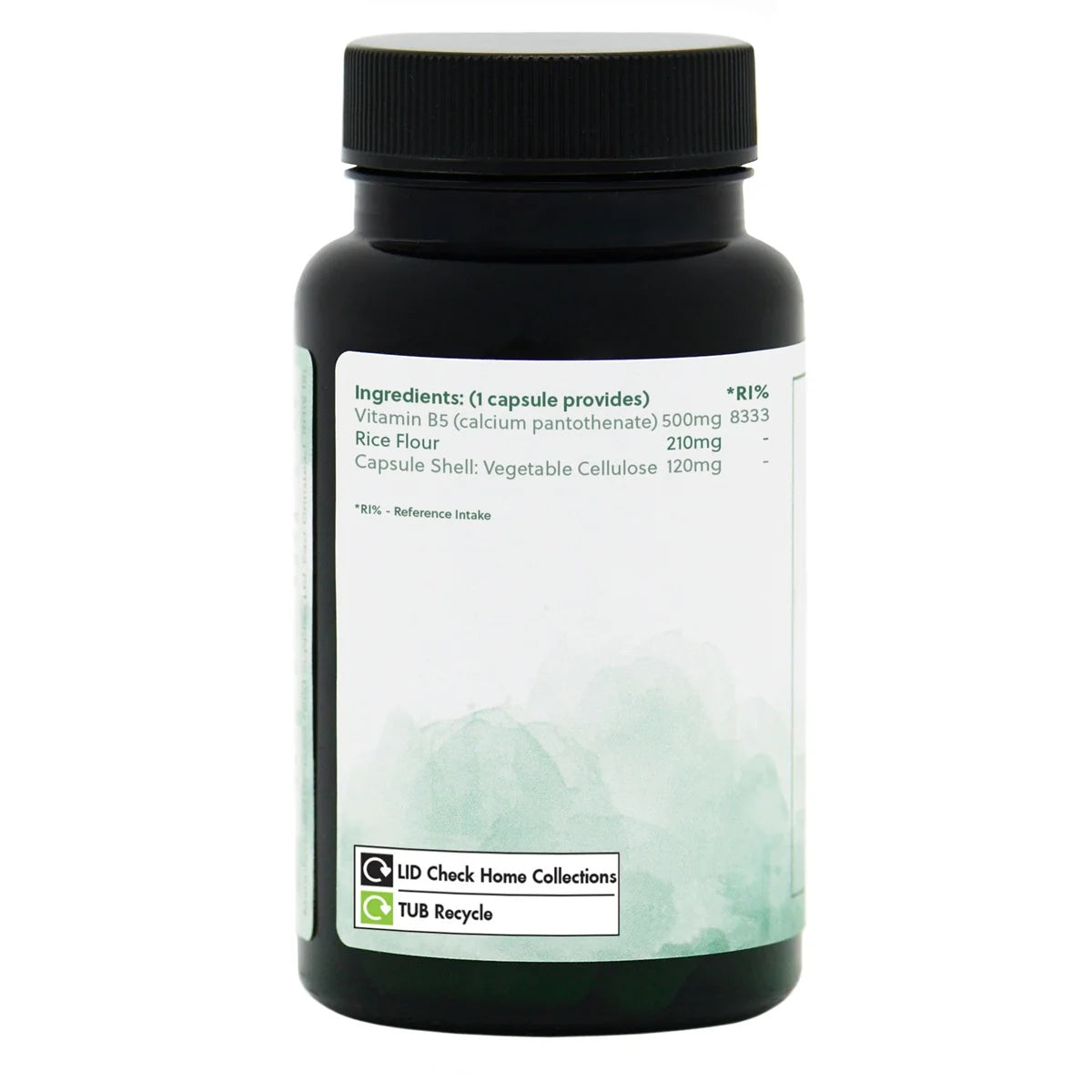 Vitamin B5 Pantothenic Acid 500mg - 60 Vegan Capsules